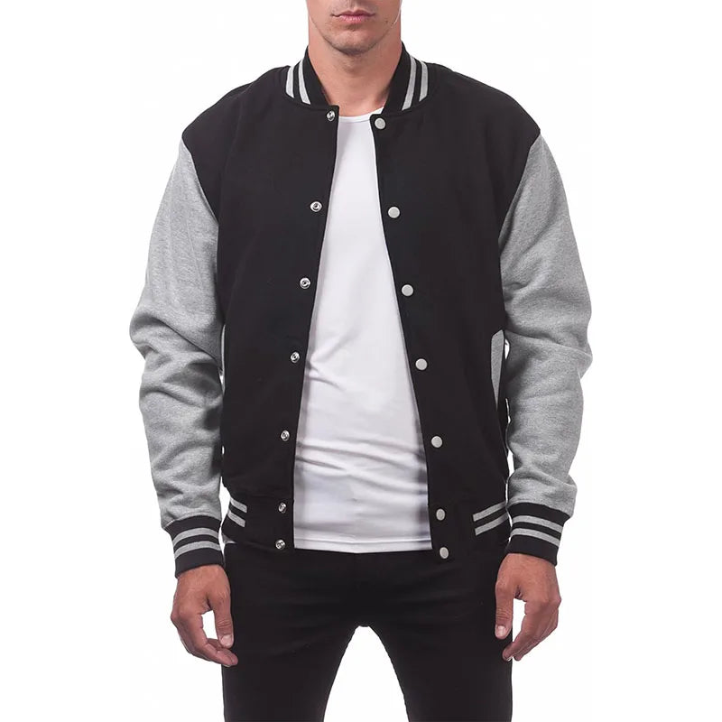 RNSHANGER New Black White Solid Color Jacket Loose Oversized Clothes Casual Men Baseball Clothes Personality Street Warm Coat