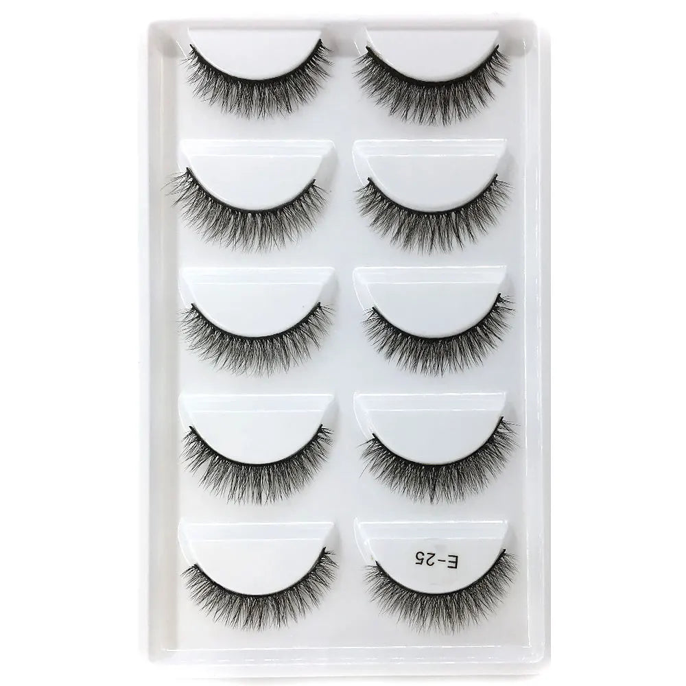 5 Pairs Multipack Faux 3D Mink Hair False Eyelashes Handmade Fluffy Long Lashes Nature Long Eye Makeup Tools Eye Lashes H13/S19