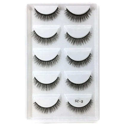 5 Pairs Multipack Faux 3D Mink Hair False Eyelashes Handmade Fluffy Long Lashes Nature Long Eye Makeup Tools Eye Lashes H13/S19