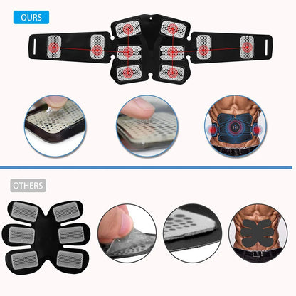 Abdominal Muscle Stimulator Trainer EMS Abs Fitness Equipment Training Gear Muscles Electrostimulator Toner Exercise at Home Gym