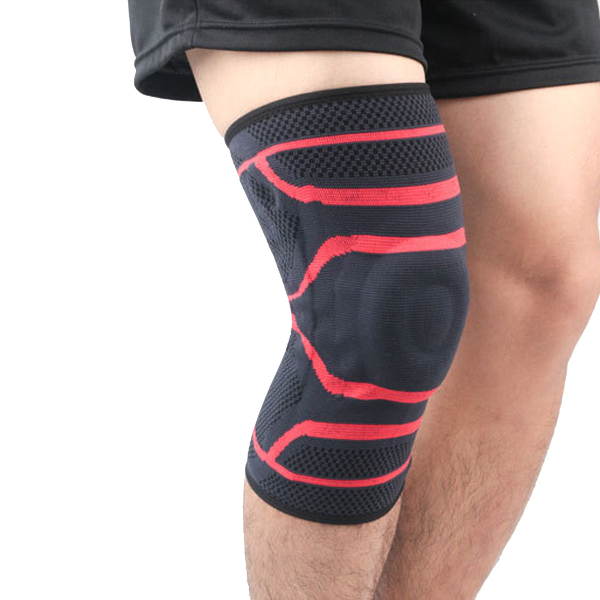 Custom Logo Breathable Basketball Athletic Sports Running Jogging Climbing Compression Silicone Knee Pad