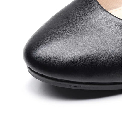 Women Ballet Shoes Black Women Wedges Casual PU Leather Shoes Office Work Boat Shoes Cloth Sweet Loafers Womens Classics Shoes