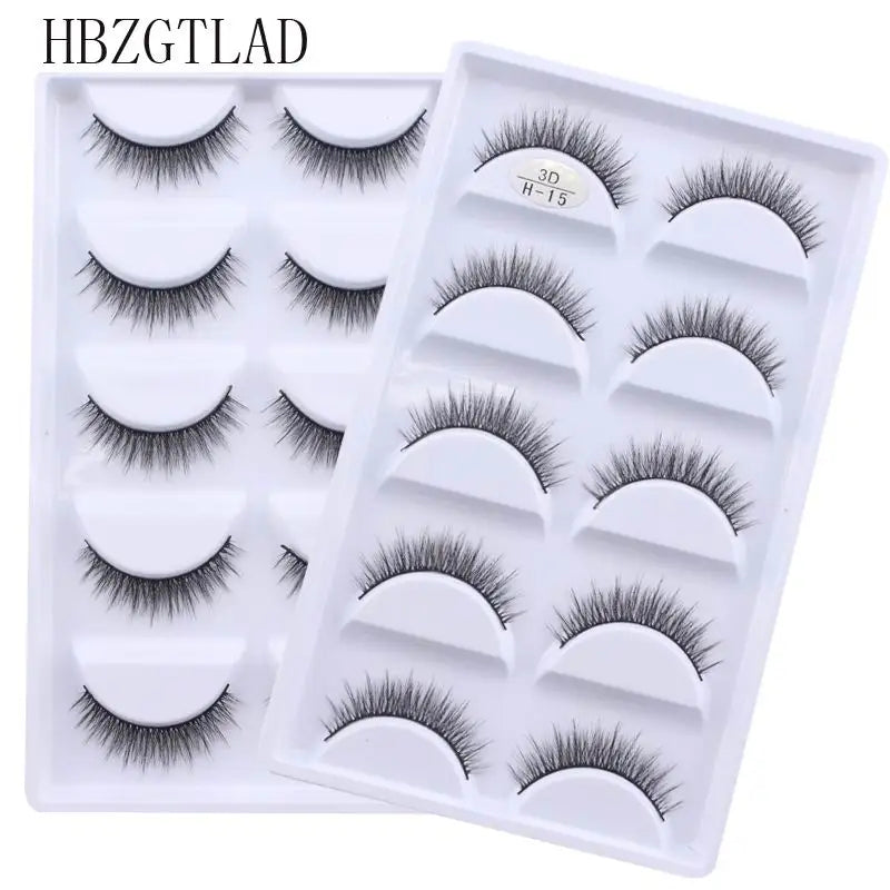 5 Pairs Multipack Faux 3D Mink Hair False Eyelashes Handmade Fluffy Long Lashes Nature Long Eye Makeup Tools Eye Lashes H13/S19