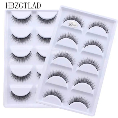 5 Pairs Multipack Faux 3D Mink Hair False Eyelashes Handmade Fluffy Long Lashes Nature Long Eye Makeup Tools Eye Lashes H13/S19