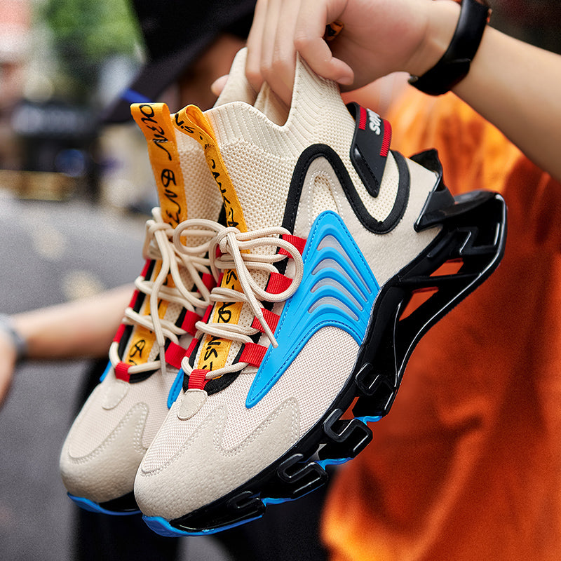 Men's Summer Ventilation Big Size High Help Basketball Shoes