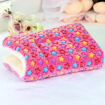 Winter Warm Pet Dog Soft Cushion Large Print Flannel Cotton Mattress Cat Pet Mat Bed Pad Rug Cartoon Printed Cat and Dog Pad