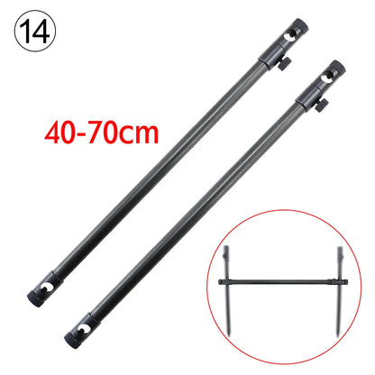 Carp Fishing Buzz Bars 20cm 30cm Fishing Rod Pod Holder Black Buzzer Bar for 2 Rods