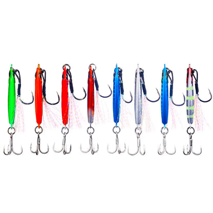 16G 32G Sinking Lead Jigging Fishing Lure Deep Sea Trolling Boat Fishing Saltwater Metal Jig Lure