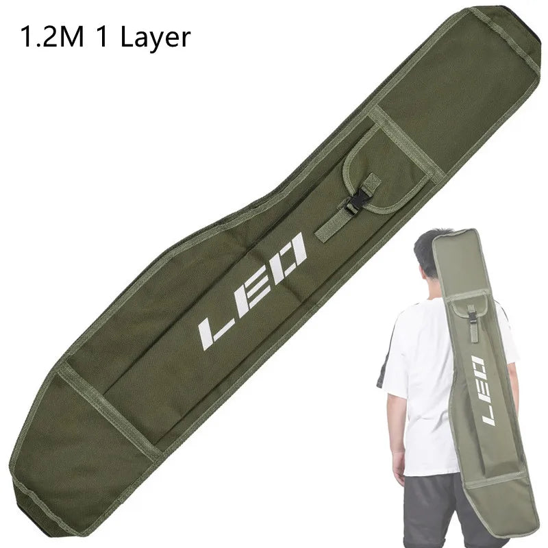 0.8m/1m/1.2m/1.5m Double Layer Large Capacity Fishing Rod Bags 600D Oxford Cloth Sea Fishing Tackle Foldable Package