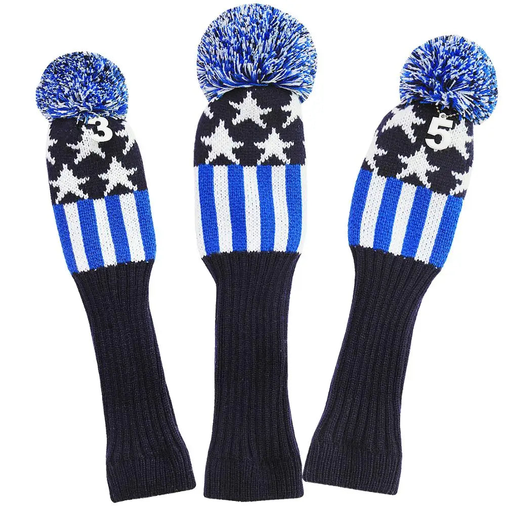 Golf 3pcs/Set Knitted Pom Sock Covers 1-3-5