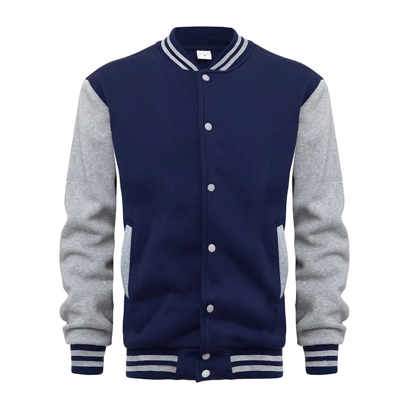RNSHANGER New Black White Solid Color Jacket Loose Oversized Clothes Casual Men Baseball Clothes Personality Street Warm Coat