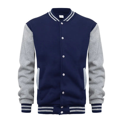 RNSHANGER New Black White Solid Color Jacket Loose Oversized Clothes Casual Men Baseball Clothes Personality Street Warm Coat