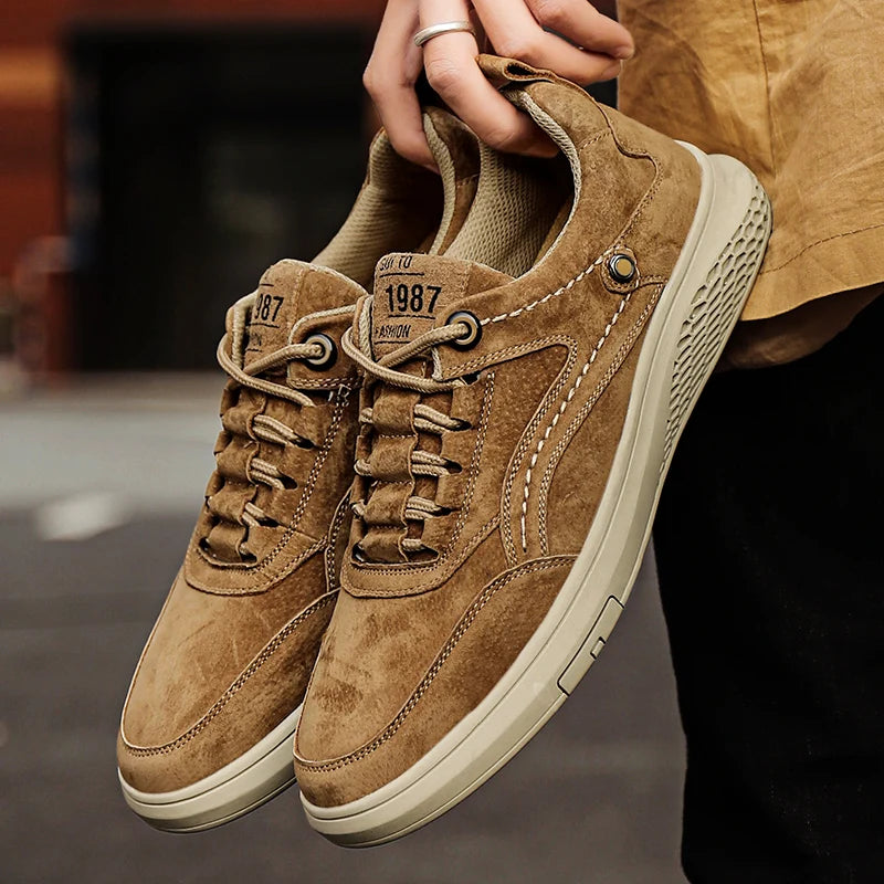 Men's Casual Shoes Outdoor Men's Shoes New Handmade Large Size Stitching All-Match Business Leather Shoes Men