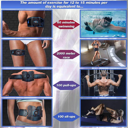 Abdominal Muscle Stimulator Trainer EMS Abs Fitness Equipment Training Gear Muscles Electrostimulator Toner Exercise at Home Gym