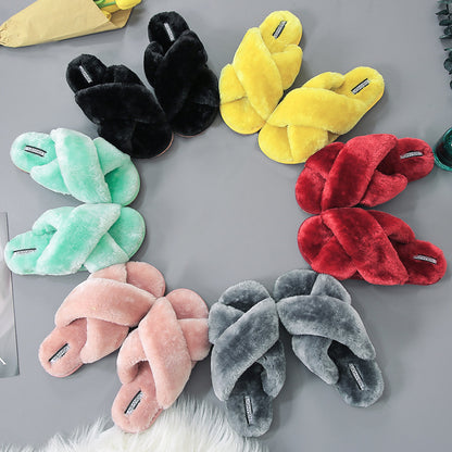 2021 New Winter Indoor Children Kids Ladies Home Soft Shoes Fashion Fur Slippers for Women