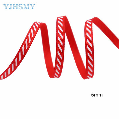 Christmas Ribbon Red White Stripes 5 Yards, Red White Candy Cane, Garland, Gifts, Wrapping, Wreaths, Bows