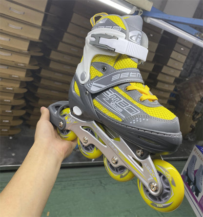 Customizable 4-Wheel Roller Skates for Kids Adjustable Inline Skate Shoes With Aluminum Alloy Frame and Wheels
