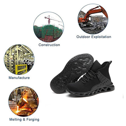 Men Safety Shoes With Metal Toe Indestructible Ryder Shoe Work Boots With Steel Toe Waterproof Breathable Sneakers Work Shoes