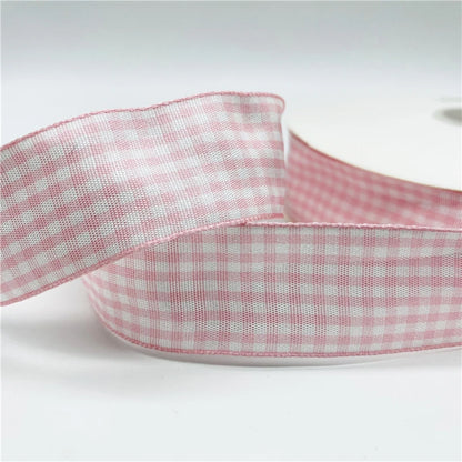 5yards/Lot 25mm Plaid Ribbon Christmas Decor Ribbon for Handmade Design Christmas Decoration DIY Gift Wrapping