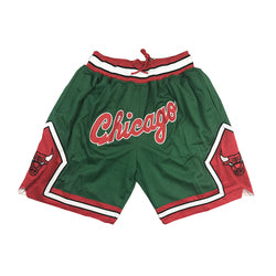 Embroidery Basketball Shorts Retro Sweat Vintage Bulls Magic Heat All Star Basketball Wear Shorts Zipper Pockets Just Men Don