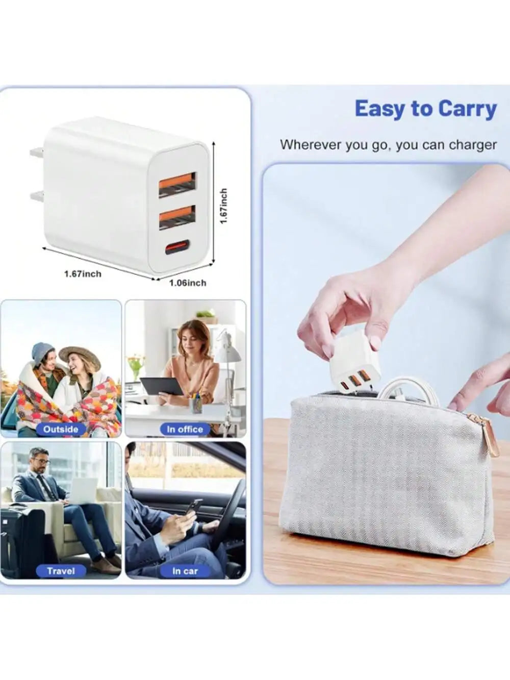 20W Charger Blockcharge and Data Wire