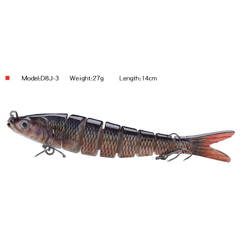 Fishing Bait Sinking Wobblers Fishing Tools 14cm28g17g Fishing LurefiShing Gaccessories  8 Segment Hard Lures for Fishing Lure