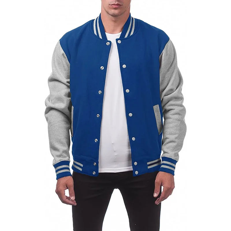 RNSHANGER New Black White Solid Color Jacket Loose Oversized Clothes Casual Men Baseball Clothes Personality Street Warm Coat