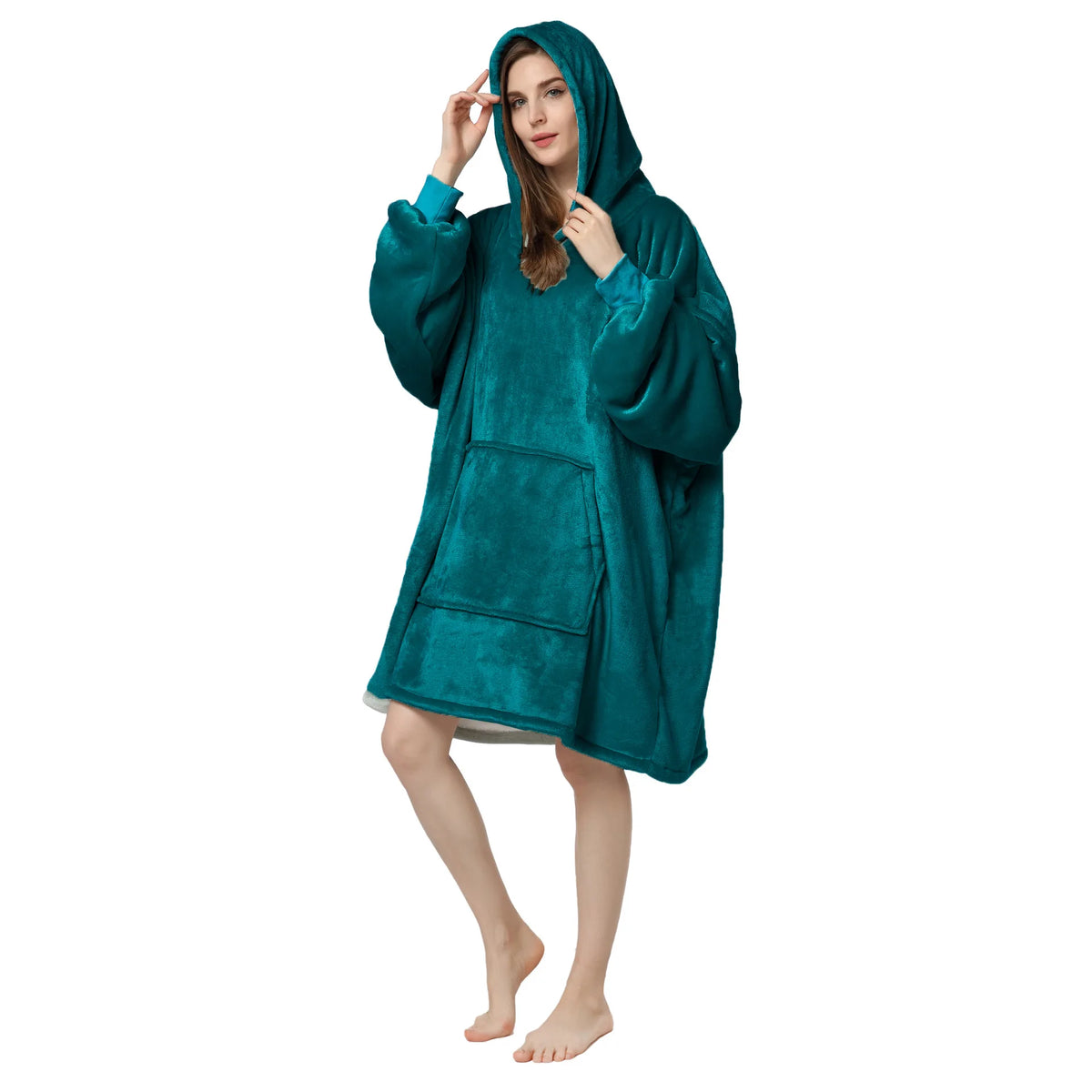 Sublimation Winter Pajamas Warm Hooded Blankets Wearable Blanket Oodie Oversized Hoodie Sherpa Custom Blanket Hoodie Oversized