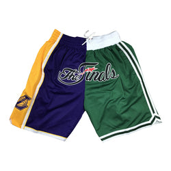 Embroidery Basketball Shorts Retro Sweat Vintage Bulls Magic Heat All Star Basketball Wear Shorts Zipper Pockets Just Men Don