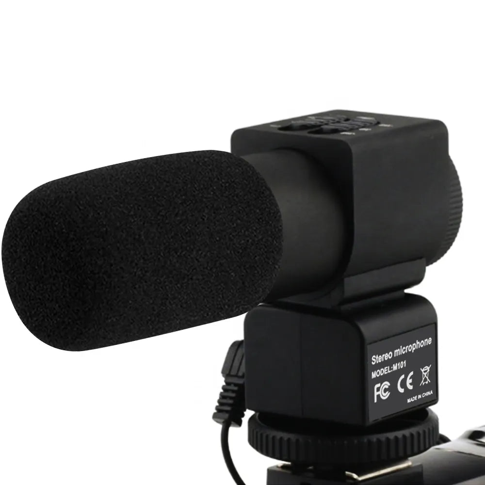 KOMERY Camera and Video Microphone Professional Studio Digital Video Stereo Recording 3.5mm Microphones for Camera for Canon