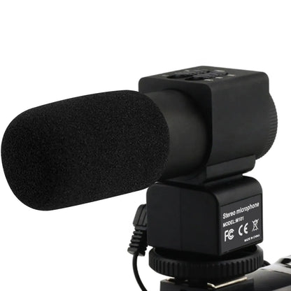 KOMERY Camera and Video Microphone Professional Studio Digital Video Stereo Recording 3.5mm Microphones for Camera for Canon