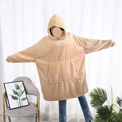 Sublimation Winter Pajamas Warm Hooded Blankets Wearable Blanket Oodie Oversized Hoodie Sherpa Custom Blanket Hoodie Oversized