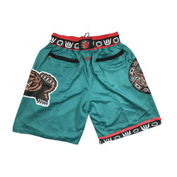 Embroidery Basketball Shorts Retro Sweat Vintage Bulls Magic Heat All Star Basketball Wear Shorts Zipper Pockets Just Men Don