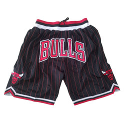 Embroidery Basketball Shorts Retro Sweat Vintage Bulls Magic Heat All Star Basketball Wear Shorts Zipper Pockets Just Men Don