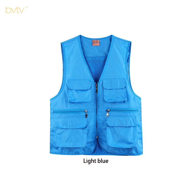 Custom Cargo Workwear Utility Fishing Mesh Multi Pocket Vest