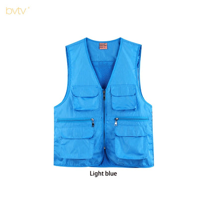 Custom Cargo Workwear Utility Fishing Mesh Multi Pocket Vest