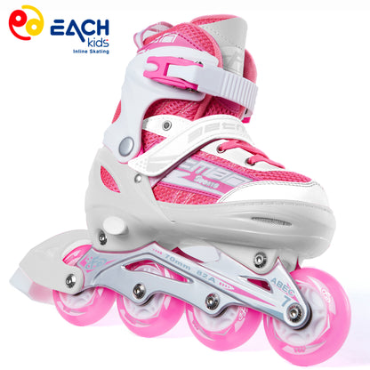 EACHkids Inline Roller Skates Shoes 4 PU Wheels Flashing Skates Wholesale for Kids Beginner