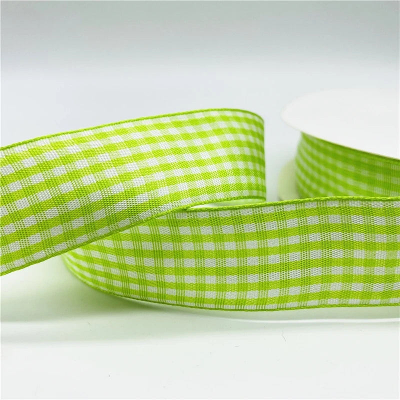 5yards/Lot 25mm Plaid Ribbon Christmas Decor Ribbon for Handmade Design Christmas Decoration DIY Gift Wrapping