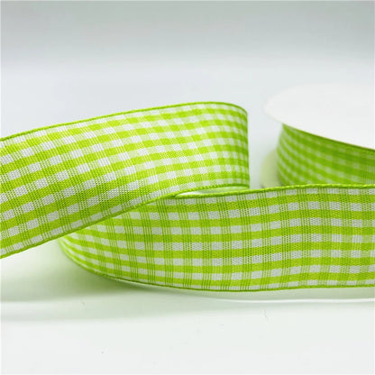 5yards/Lot 25mm Plaid Ribbon Christmas Decor Ribbon for Handmade Design Christmas Decoration DIY Gift Wrapping