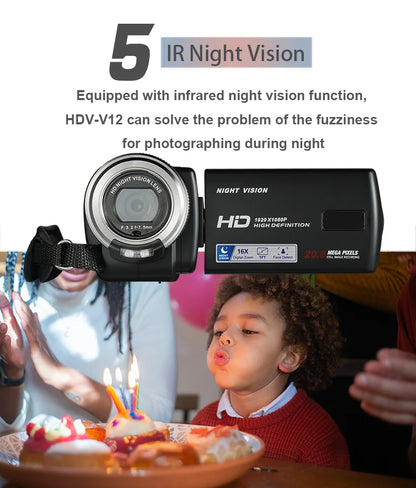 New Style Night Vision Digital Video Camera 3.0" 1080P HDV Professional Camcorder