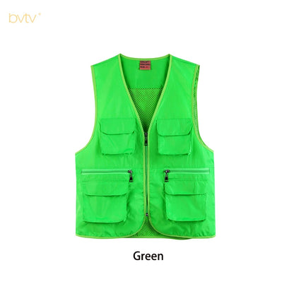 Custom Cargo Workwear Utility Fishing Mesh Multi Pocket Vest