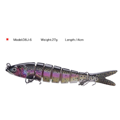 Fishing Bait Sinking Wobblers Fishing Tools 14cm28g17g Fishing LurefiShing Gaccessories  8 Segment Hard Lures for Fishing Lure