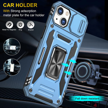 LeYi New Design Armor Shockproof Accessories With Ring Holder Slider Camera Protector Cell Phone Case for Iphone 14 Pro Max