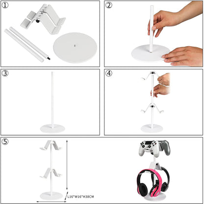 Game Controller Holder Storage Management Gamepad Bracket Compatible With PS5 Has Multiple Adjustable Heights