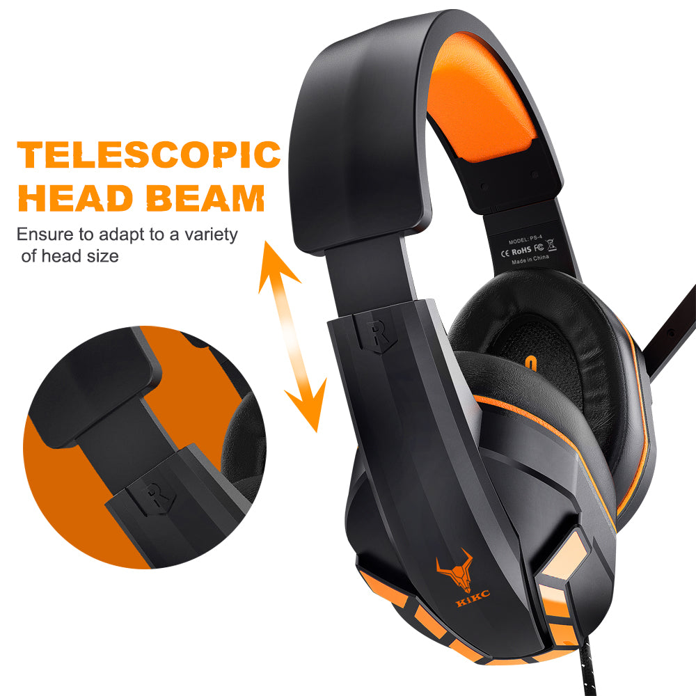 KIKC PS-4 3D Stereo Ps5 Wired Gaming Headset With Microphone Headphone Gamer Usb Custom