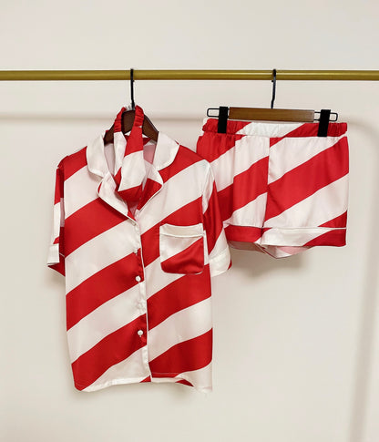Holiday Cotton Pajamas Red and White Striped Christmas  Pajamas for Family