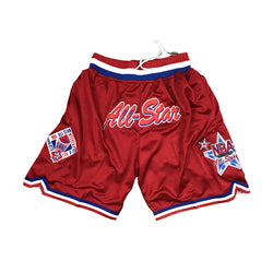 Embroidery Basketball Shorts Retro Sweat Vintage Bulls Magic Heat All Star Basketball Wear Shorts Zipper Pockets Just Men Don