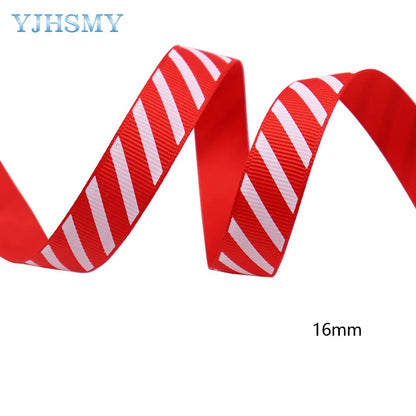 Christmas Ribbon Red White Stripes 5 Yards, Red White Candy Cane, Garland, Gifts, Wrapping, Wreaths, Bows