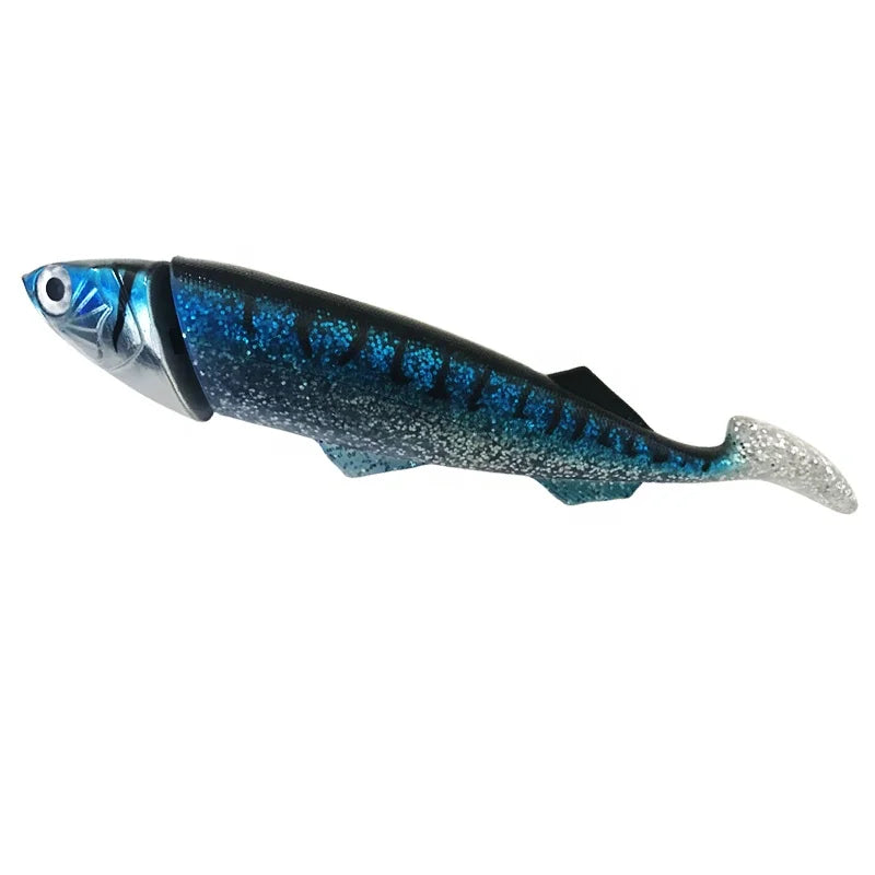 26cm/33cm Ocean Boat Sea Fishing Large  Simulate  Artificial Baits Rubber Mackerel Soft Plastic Jig Heads  Soft Fishing Lure