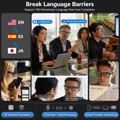 AI Smart Glasses with 8MP Camera and Real-Time Translation